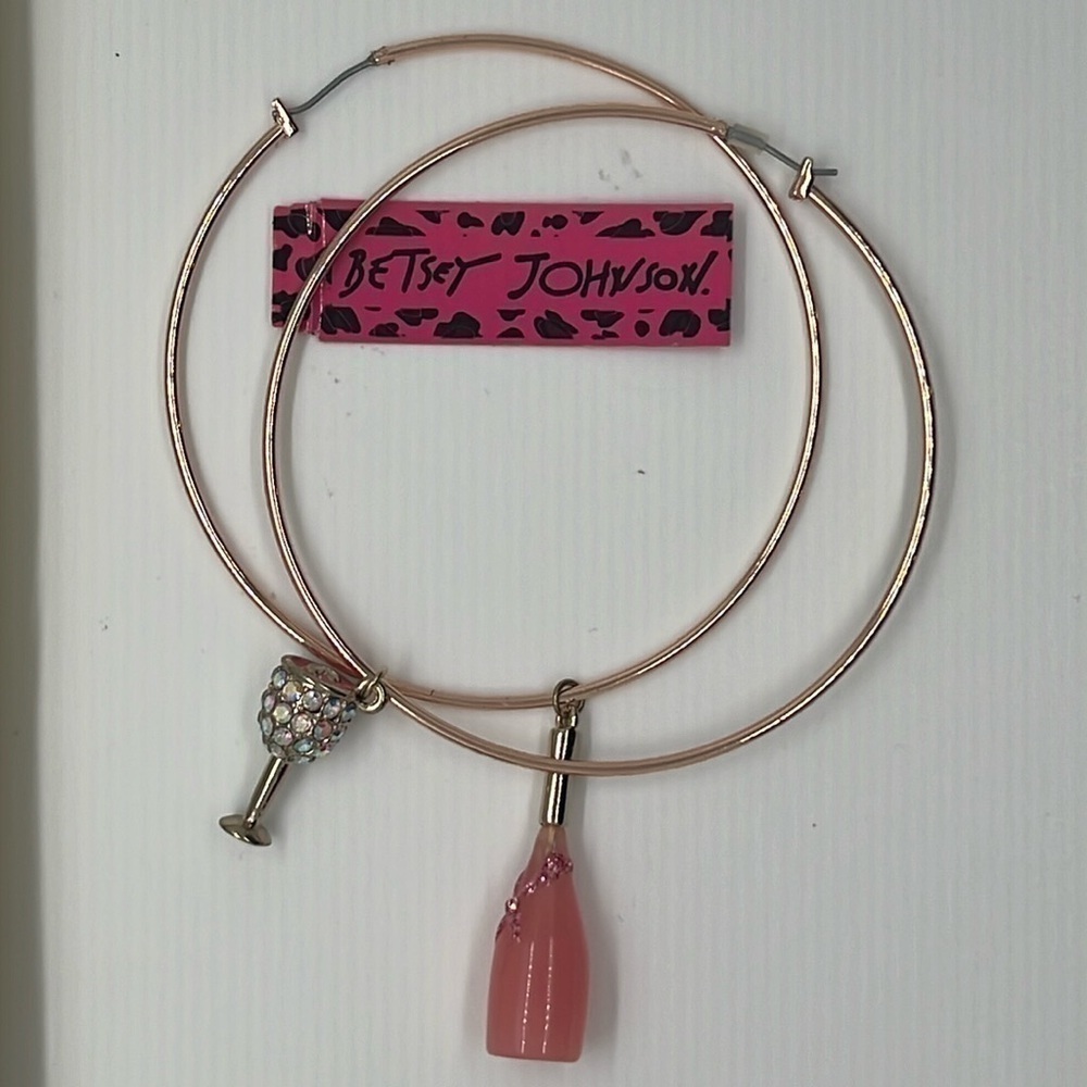 BB Betsey champagne hoop earings